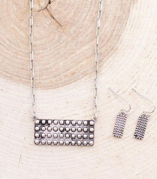 Western Hammered Bar Necklace