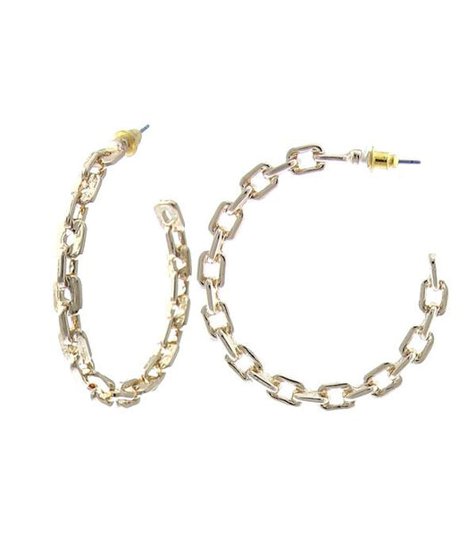 Gold Chain Hoops