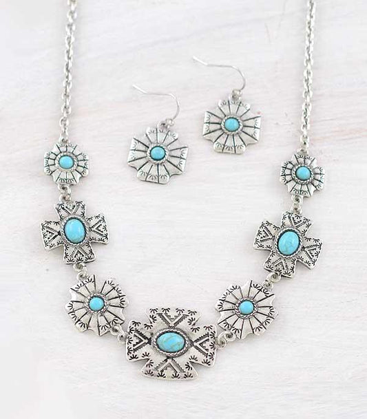 Silver Concho Necklace