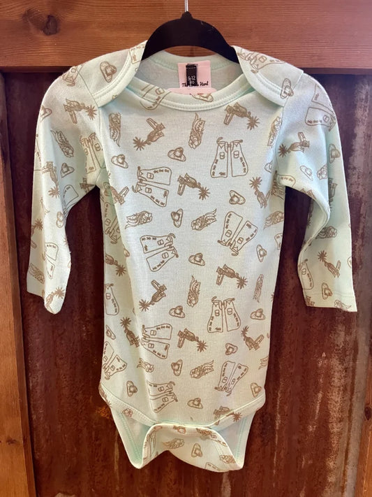 Baby Blue LS Cowboy Onesie