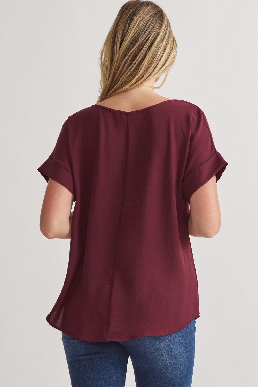 Burgundy Scoop Neck Top