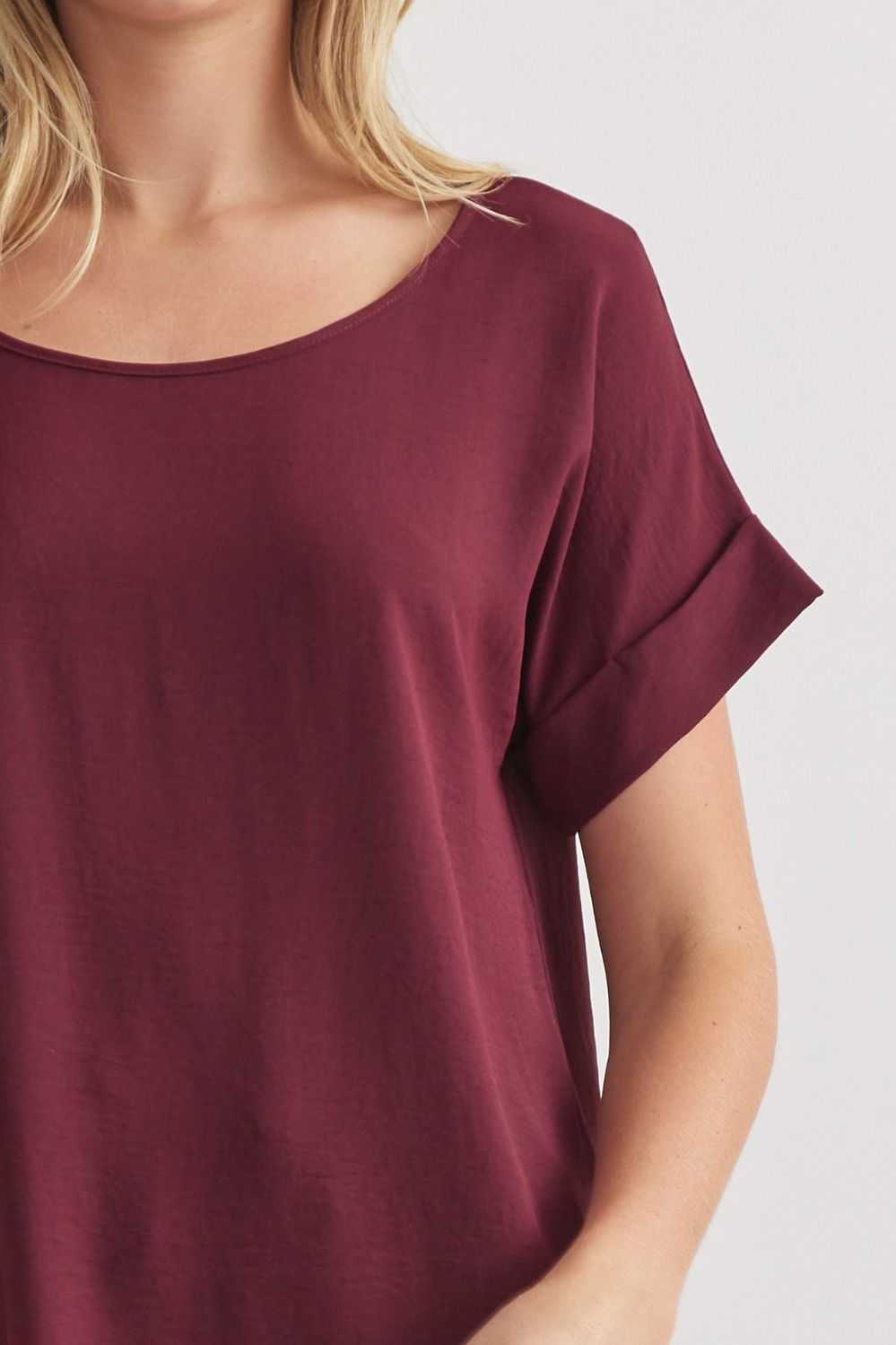 Burgundy Scoop Neck Top