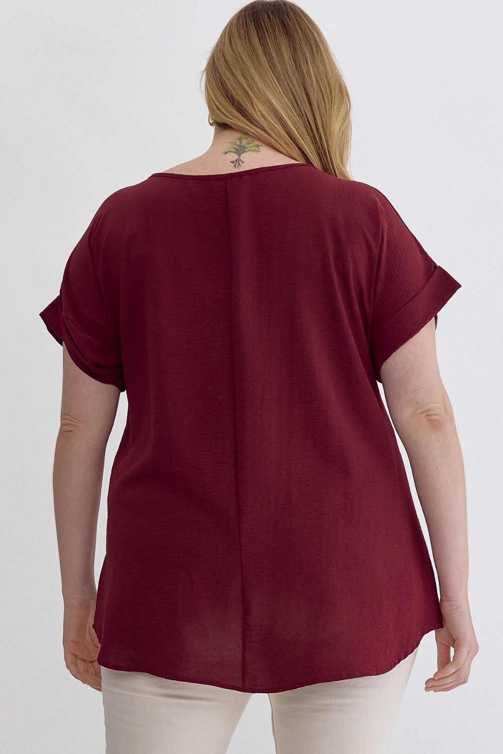 Burgundy Scoop Neck Top