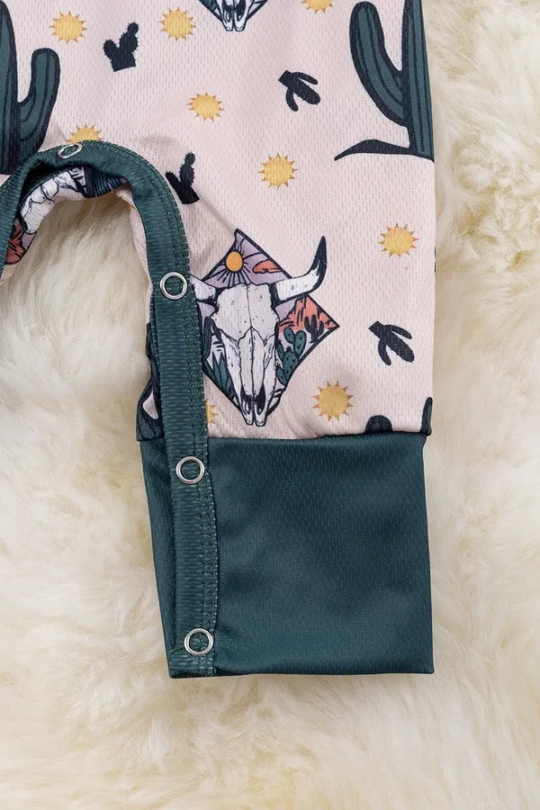 Cow and Cactus Printed Boys Romper