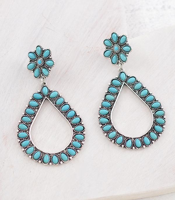 Turquoise Silver Dangle Earrings #8