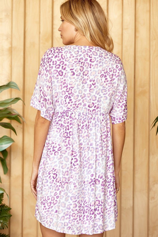 Lavender Blush Leopard Dress