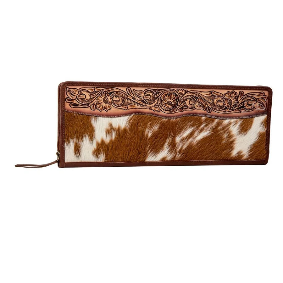 Classic Brown Hand Tooled Jewelry Case