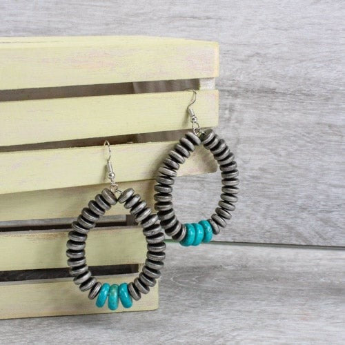 Beth Faux Navajo Bead and Turquoise Earrings