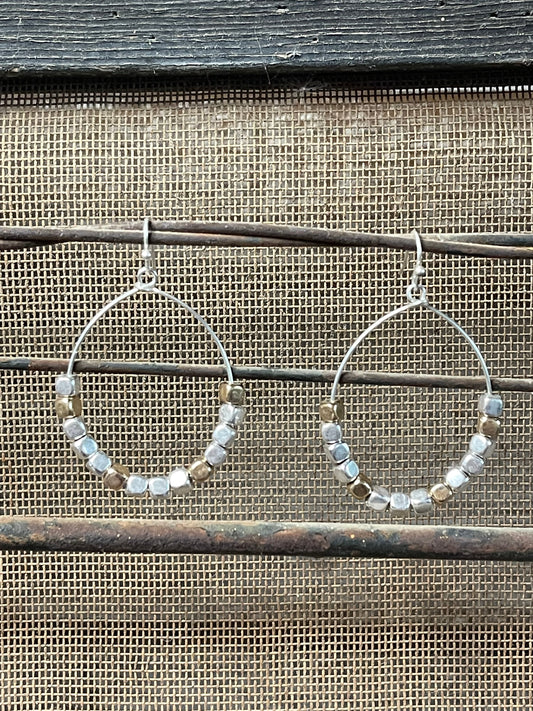 Brit Mixed Metal Hoop Earrings