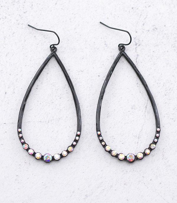 Shine Teardrop Black & AB Earrings