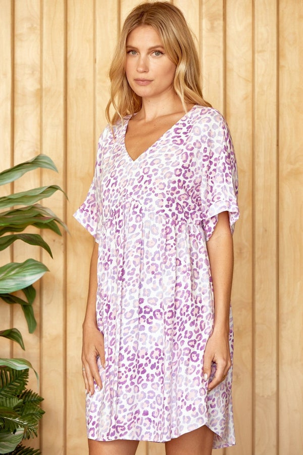 Lavender Blush Leopard Dress