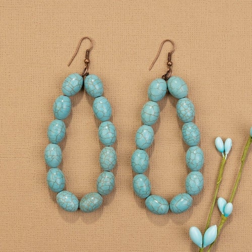 Lea Beaded Turquoise Earrings