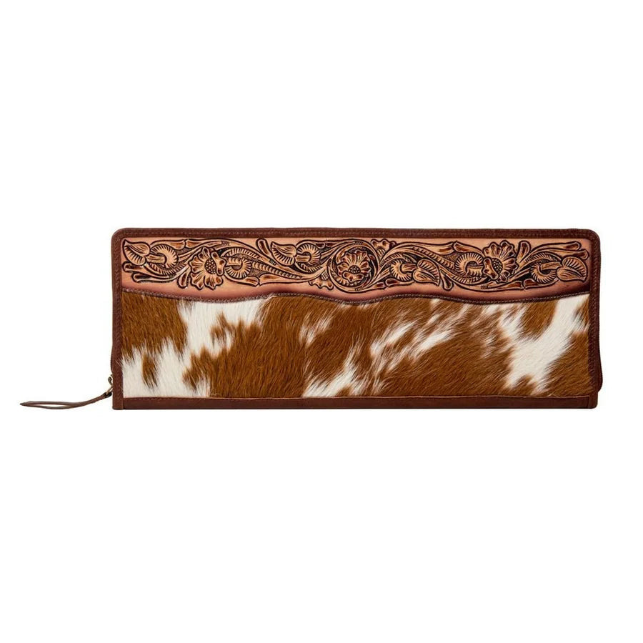 Classic Brown Hand Tooled Jewelry Case