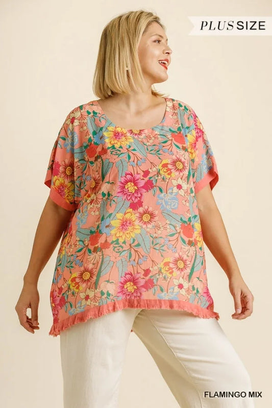 Sandy Floral Print Pink Top